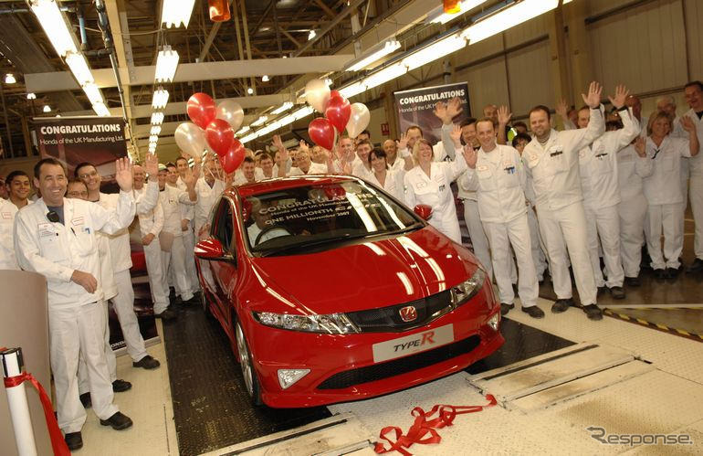 ホンダ、イギリス工場で100万台のシビック生産