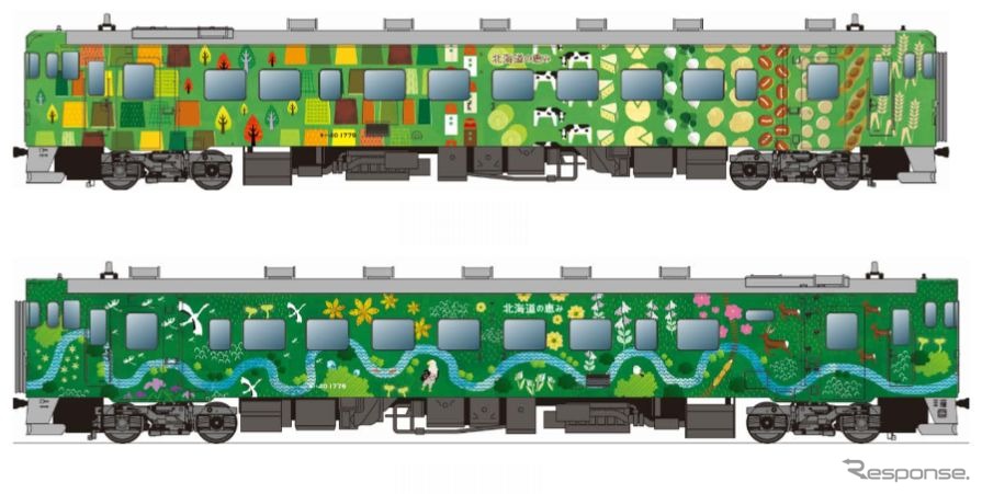 Jr北海道のキハ40形イラスト車両を公開 釧路駅と帯広駅で 4月30日 レスポンス Response Jp