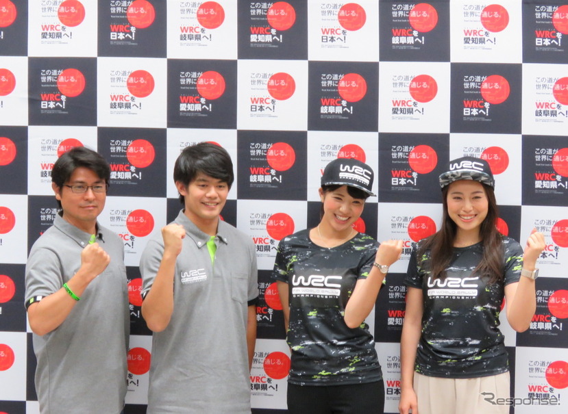 応援団の安東アナ、小塚さん、梅本さん、栗田さん。