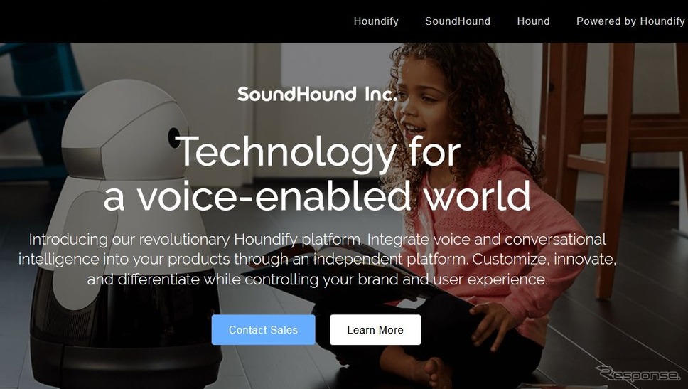 米国シリコンバレーのスタートアップ、「サウンドハウンド」（Sound Hound）の公式サイト