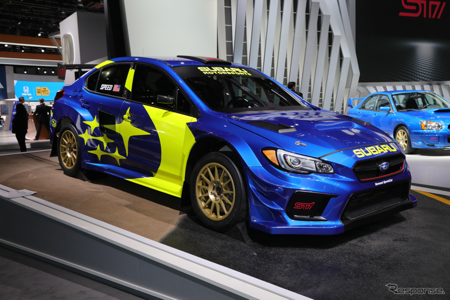 伝説のwrcカラーが復活 スバル Wrx Sti 19年モータースポーツ仕様 デトロイトモーターショー19 詳細画像 レスポンス Response Jp