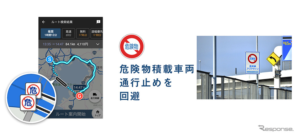 危険物積載車両規制を考慮したルート案内を実現 トラックカーナビ新機能 レスポンス Response Jp 危険物積載車両規制を考慮したルート案内を実現 トラックカーナビ新機能 レスポンス Response Jp