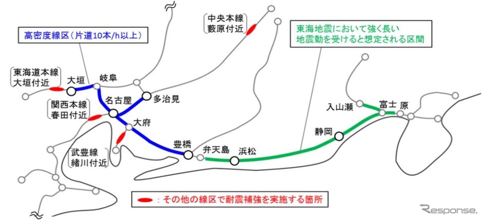 Jr東海が在来線の耐震性をさらに強化へ 豊橋以西の高密度線区を中心に3000超の高架橋柱を新たに補強 レスポンス Response Jp Jr東海が在来線の耐震性をさらに強化へ 豊橋以西の高密度線区を中心に3000超の高架橋柱を新たに補強 レスポンス Response Jp