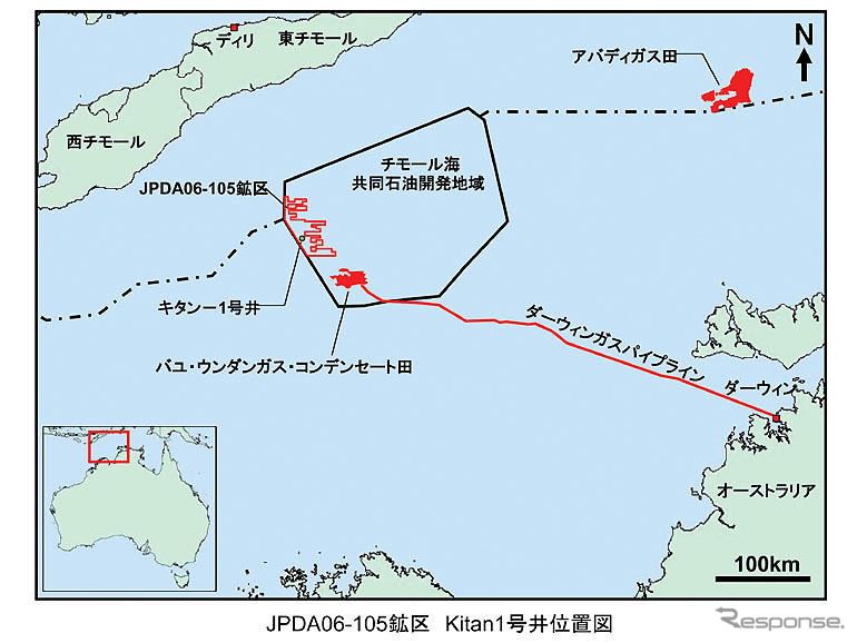 チモール海の掘削で原油発見　国際帝石