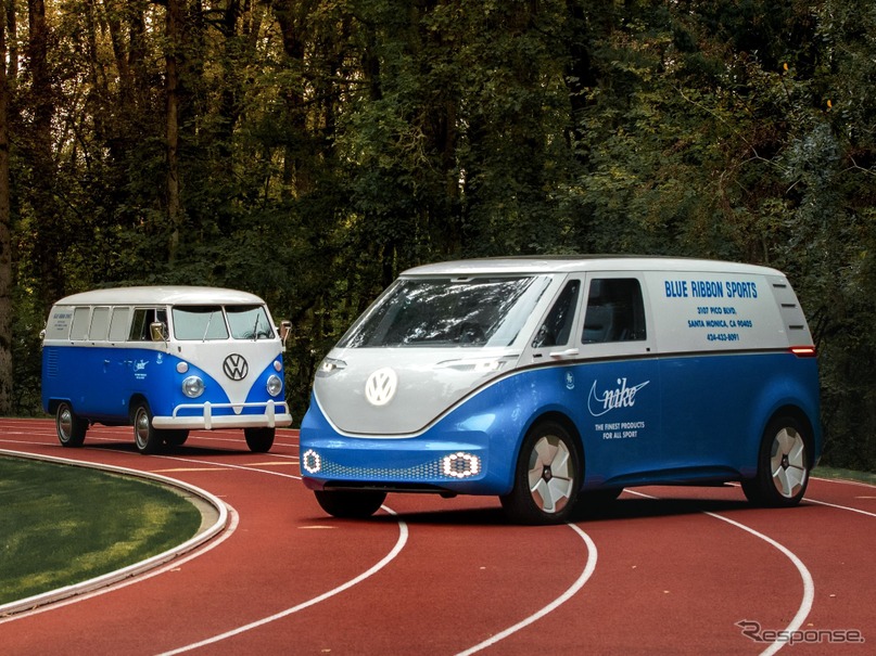 Vwの次世代evコンセプトに ナイキ 仕様 50年前の創業時の移動販売車を再現 レスポンス Response Jp