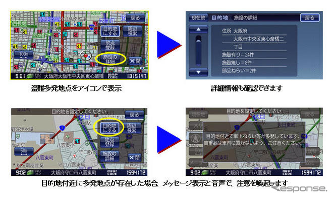 カーナビに盗難多発地点を表示　三洋電機