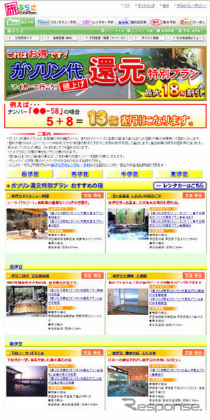 日本旅行、ガソリン代値上げ還元特別プランを発売