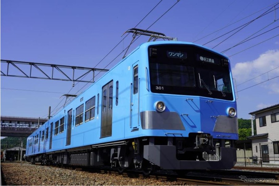 滋賀県の近江鉄道に7年ぶりの新形式車 黄色い元西武3000系が水色の300形に 8月1日運行開始 レスポンス Response Jp 滋賀県の近江鉄道に7年ぶりの新形式車 黄色い元西武3000系が水色の300形に 8月1日運行開始 レスポンス Response Jp