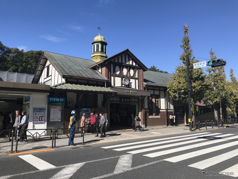 8月下旬に解体される旧原宿駅舎（2019年11月）。
