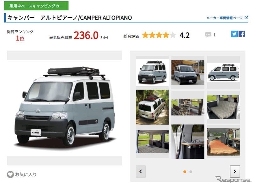 キャンピングカー ランキング 外見は普通の ギャップ車 が上位 7月 レスポンス Response Jp