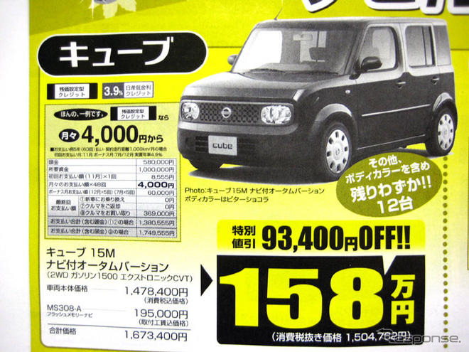 【週末の値引き情報】小さい車がほしい…スプラッシュ や キューブ、軽など