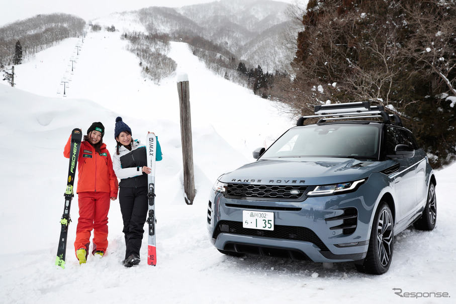今井優杏とプロスキーヤー根本風花が レンジローバー イヴォーク で冬の白馬村へ スノードライブとスキーを楽しむ レスポンス Response Jp