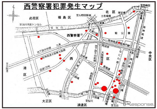 ひったくり撲滅は少年犯罪の撲滅に?　大阪府警が被害マップを公開