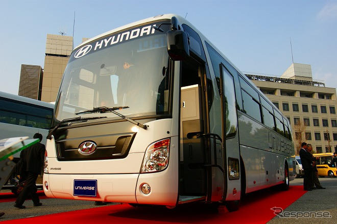 【ヒュンダイ ユニバース 日本発表】日本の法規をクリアし、型式認定も取得した韓国製バス
