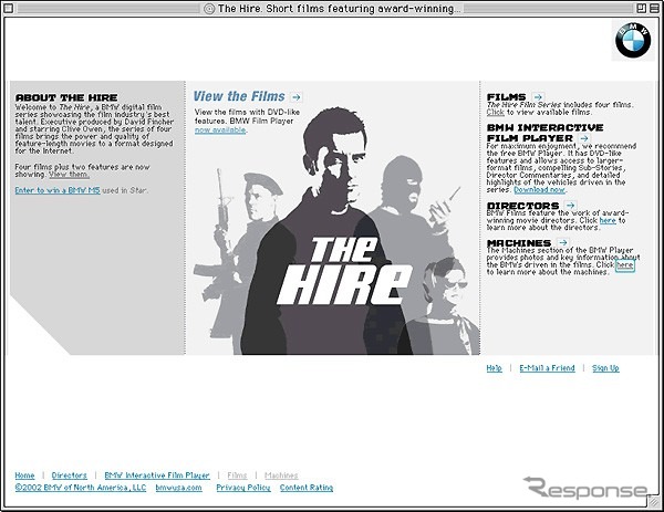 BMW、インターネットの映画配信に前向き---『The Hire』の反響