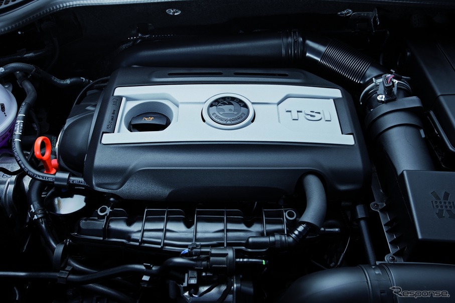 1.2リットル 直4 TSIエンジン。欧州ではVWポロなどにも採用されている