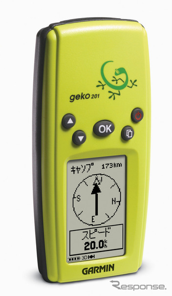 geko201　廉価版のGPSロガーだが、環粋なナビゲーションや白地図ベースの作図など機能は充実している。