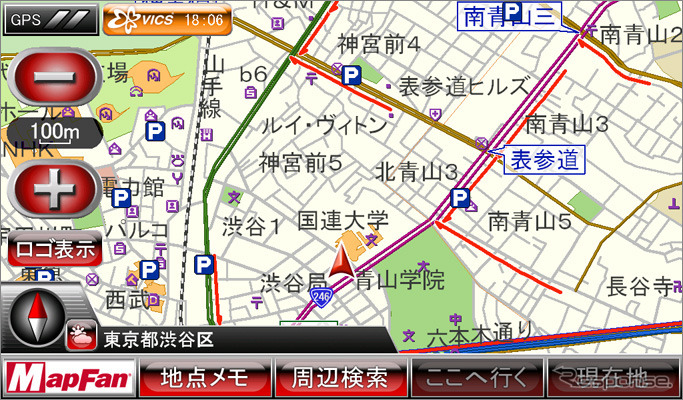 MapFan Navi Ver1.5（渋滞情報画面）