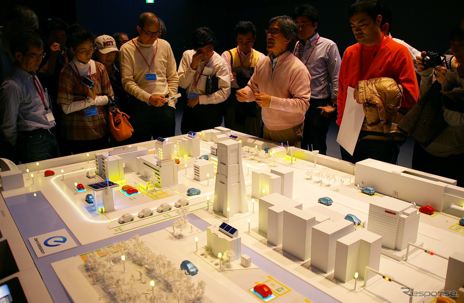 20日に行われた「ヨコハマ・モビリティ“プロジェクトZERO”」で展示された横浜市のジオラマ