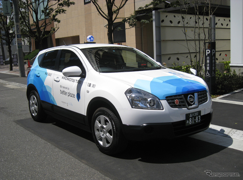 ベタープレイスと日本交通が六本木で試験運用を行っているバッテリー交換式EVタクシー（参考画像）
