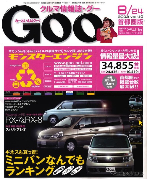 人気のミニバンはどれがいいの?　インターネットアクセスランキング!