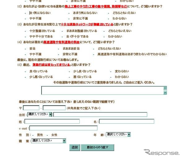 道路の通信簿…「高速道路料金」と「路上工事」は落第点