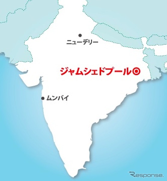 製鉄所があるジャムシェドプール周辺図