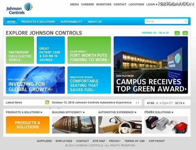 Johnson Controls Inc.サイト（画像） Johnson Controls Inc.サイト（画像）