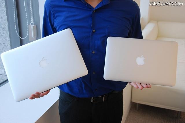 MacBook Airの13.3型（左）と11.6型（右） MacBook Airの13.3型（左）と11.6型（右）