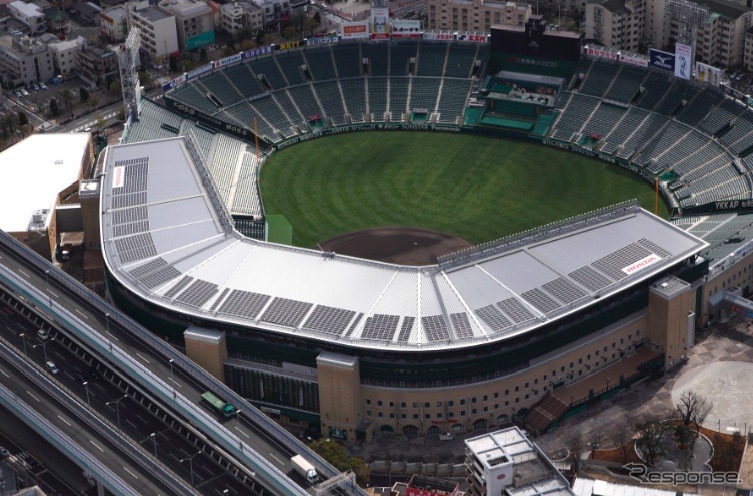 甲子園に設置している太陽電池