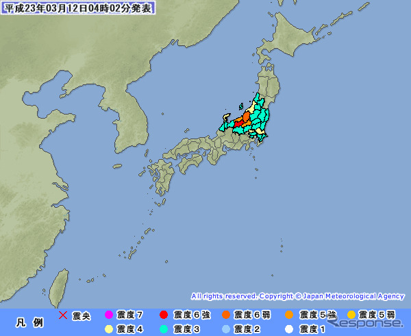 東日本で余震が断続的に発生
