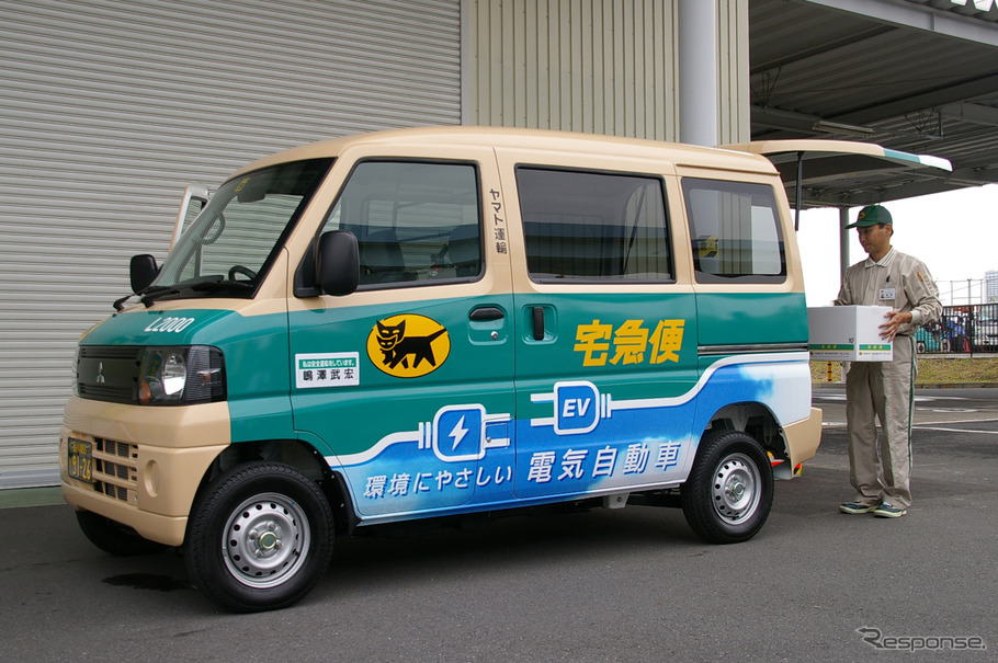 実証実験で使用されているヤマト運輸のミニキャブMiEV。