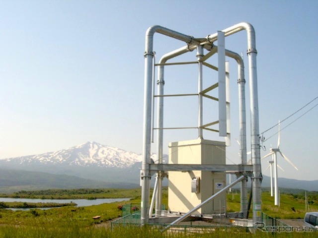 2009年3月に納入した運用試験用20kW縦軸型風車（仁賀保高原）