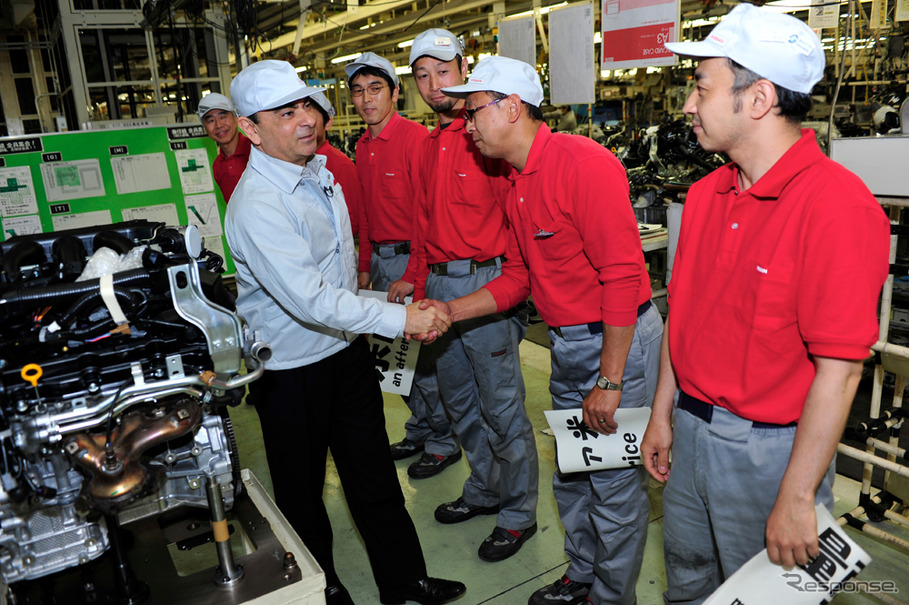日産カルロス・ゴーン社長がいわき工場を訪問（17日）