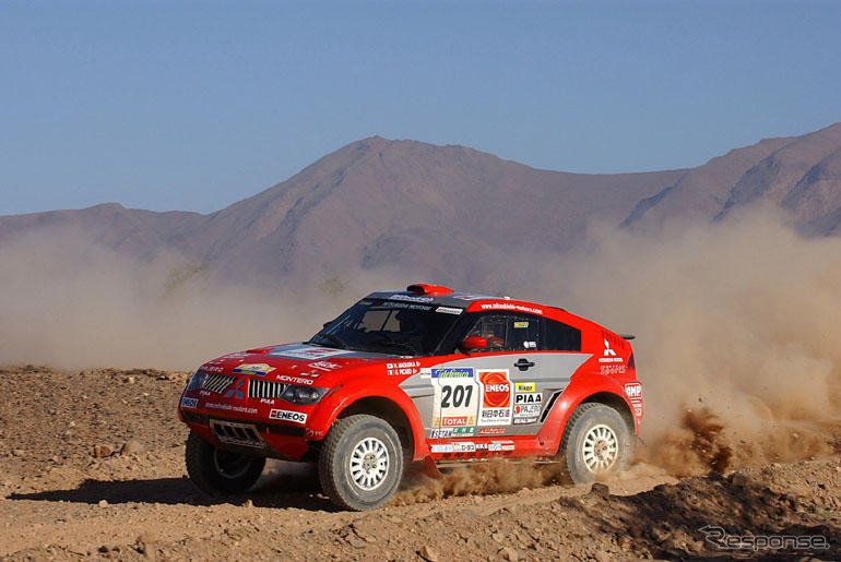 【パリダカ】第6レグ---増岡、総合1位に「80%ぐらいの力」