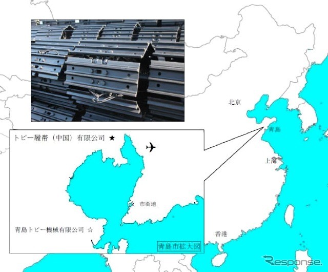 中国建機部品生産拠点位置図