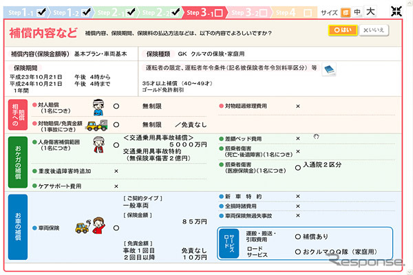 契約内容を分かりやすく表示