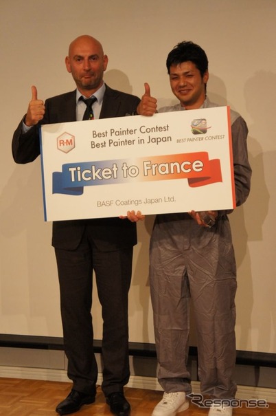 BASFコーティングスジャパンが開催したベストペインターコンテストで、関西代表の菅原選手が世界大会出場へのチケットを手にした