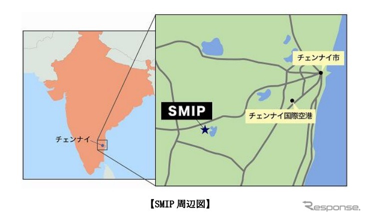 双日が新設するインド工業団地周辺図