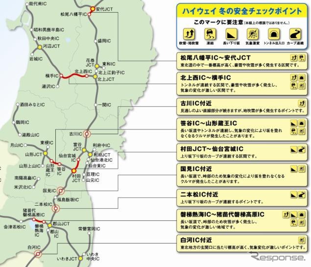 東北に向かうドライバーへ…要注意3か所とアドバイス5か条