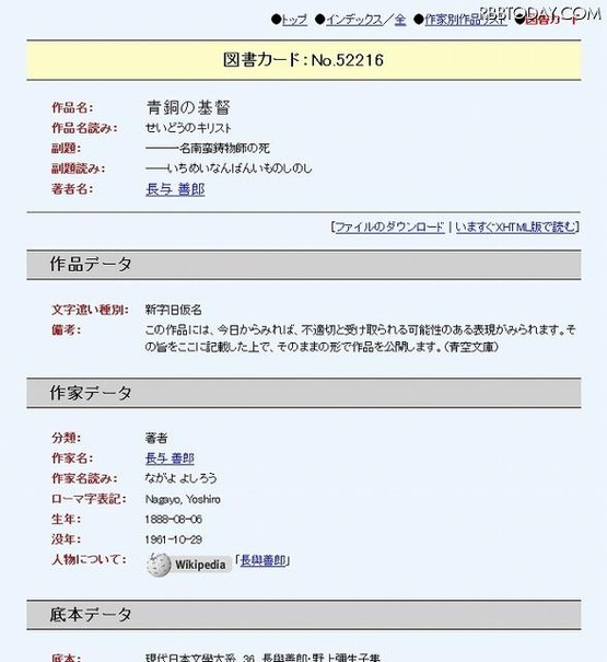 長与善郎「青銅の基督」などが新たに公開　