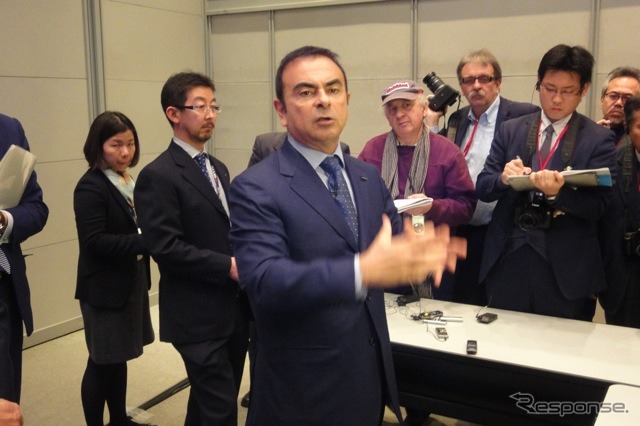 ゴーンCEO（2月27日、日産テクニカルセンター30周年記念式典）