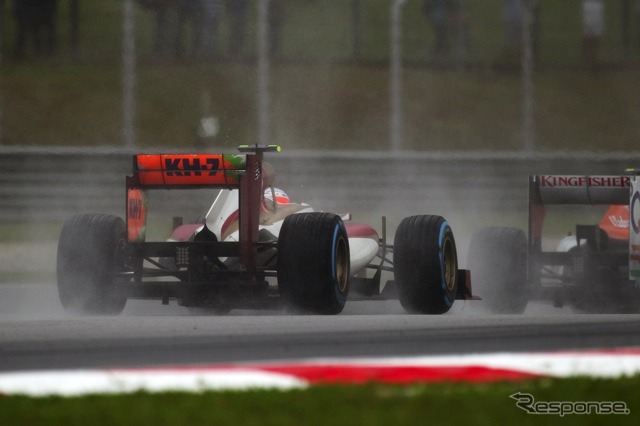 カーティケヤン（HRT。3月25日、F1マレーシアGP決勝）