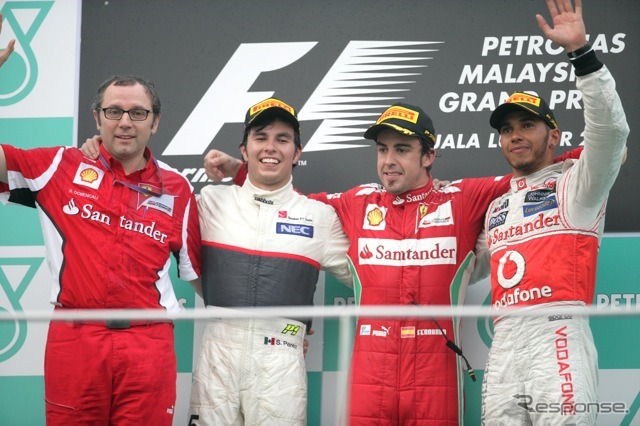 F1マレーシアGP表彰台