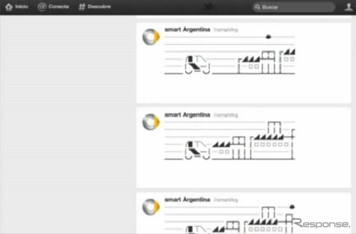 スマートのアルゼンチン公式Twitterで始まった斬新なCMのイメージ映像（動画キャプチャー）