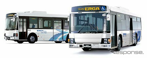 いすゞ 大型路線バス「エルガ」ノンステップと中型路線バス「エルガミオ」ノンステップ