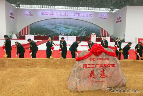 キアモーターズの中国3番目の合弁工場起工式