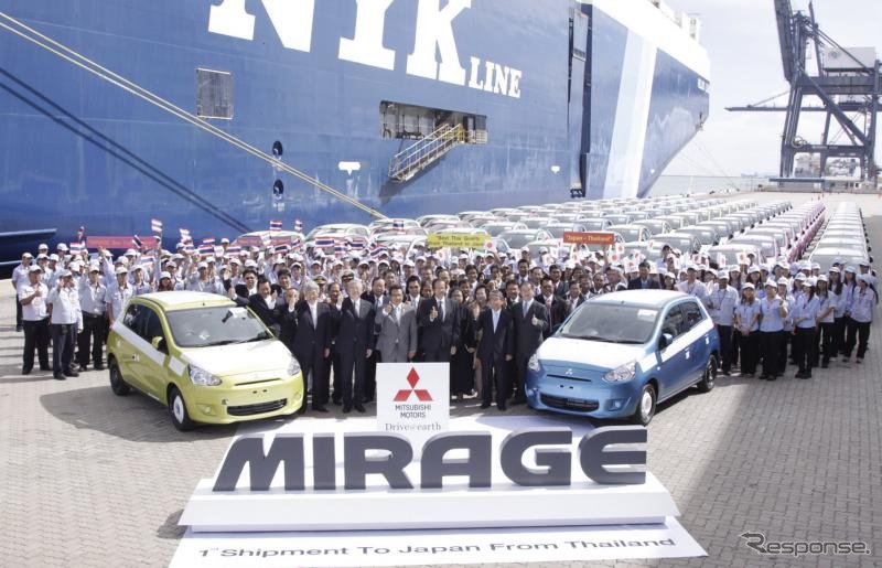 タイで生産され日本へ輸出される新型三菱ミラージュ
