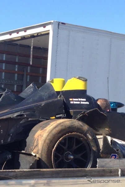 ALMSドライバーのブルーノ・ジャンケイラ選手がTwitterで公開した事故後の日産デルタウイング