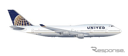 ユナイテッド、747-400型機